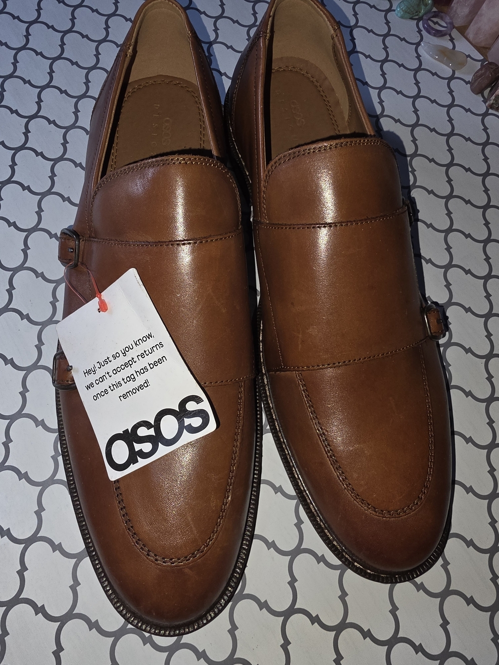 ASOS Men’s Tan Brown Leather Double Monk Loafers